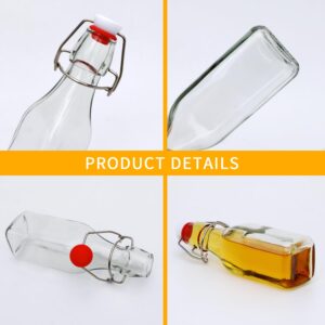 Accguan Glass Bottle,250ml Flip Top Glass Bottle for Kombucha, Kefir, Vanilla Extract, Beer, Beverages, Oil, Vinegar, Beer, Soda,Leak Proof(12pcs)