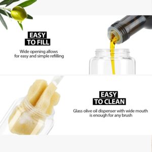 Aelga Olive Oil Dispenser Bottle - Glass Oil Dispenser-Oil Dispenser Bottle for Kitchen with Stainless Steel Spout