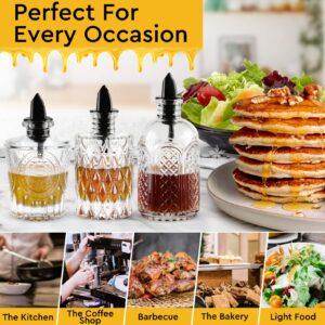 Syrup Bottle Set of 6 - Syrup Dispenser with Leak-Proof Lids Pour Spout Ideal for Coffee Syrups,Honey,Condiments,Olive Oil…