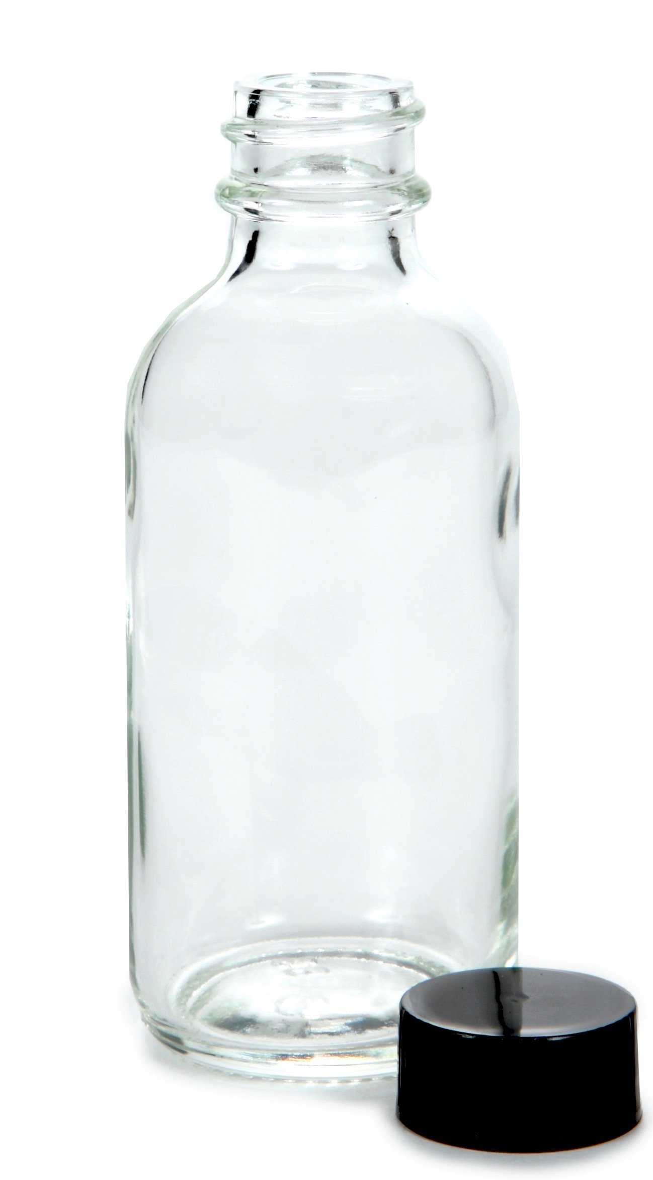 Vivaplex, 12, Clear, 2 oz Glass Bottles, with Lids