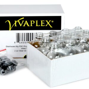 Vivaplex, 12, Clear, 2 oz Glass Bottles, with Lids