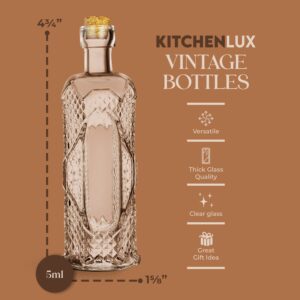 Kitchen Lux Vintage Small Bottles With Corks, Assorted Shapes [12-Pack] Clear Mini Glass Jars With Cork Lids For Crafts, Party Favors & Wedding Decorations- Small Bud Vases/Sand Art Bottles