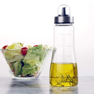 AVACRAFT Glass Oil Dispenser, Modern Olive Oil Dispenser Bottle, Measurement Marks, Easy Refill and Cleaning, Oil and Vinegar Dispenser, 14.2 Oz (OC1)