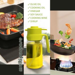 Jenyolon Oil Dispenser, Ration Oil and Vinegar Dispenser 17 Oz, Non-Drip Spout Olive Oil Dispenser Wide Opening for Easy Refill and Cleaning, Oil Dispenser Bottle for Kitchen Vinegar, Soy Sauce