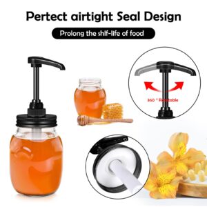 Mason Jar Honey Pump Dispenser & Honey Dipper,Stainless steel Lids and Food Grade Pumps for 2.75 Inch Regular Mouth,Home Use Jam,Ketchup,Honey,Syrups,Condiments,NO Rust, NO JAR QurHapzy