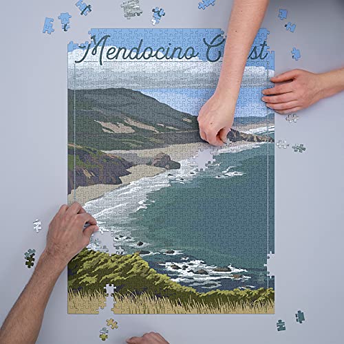 Mendocino Coast, California, Coast Scene (1000 Piece Puzzle, Challenging Jigsaw Puzzle for Adults, Made in USA)