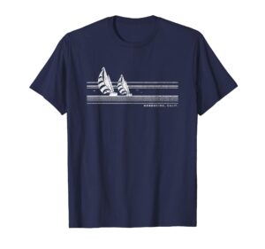 mendocino ca vintage sailing 70s nautical sailboat t-shirt