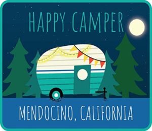 mendocino california souvenir 4 inch fridge magnet happy camper