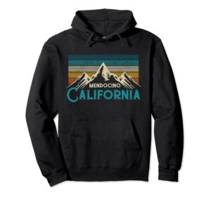 mendocino california mountains vintage souvenir gift pullover hoodie