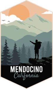 mendocino california 4-inch fridge magnet outdoors hike design