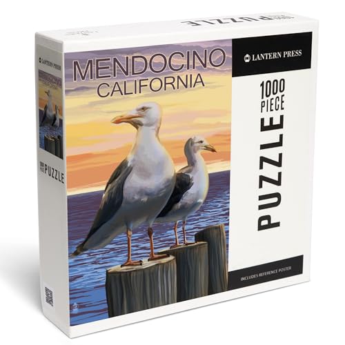 Lantern Press 1000 Piece Jigsaw Puzzle, Mendocino, California, Sea Gulls