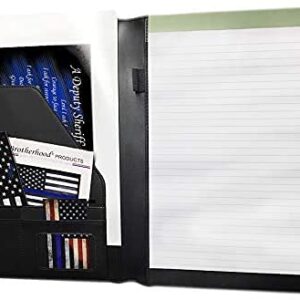 Brotherhood California Mendocino County Deputy Sheriff Padfolio Notepad Holder - Thin Blue Line Portfolio with Deputy Sheriff Prayer Print & 3 Police Laptop Stickers and a Police Car Magnet