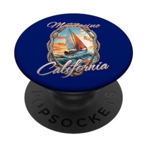 Sailing Mendocino California Sea and Sunshine PopSockets Standard PopGrip