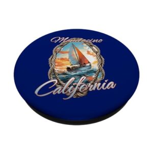 Sailing Mendocino California Sea and Sunshine PopSockets Standard PopGrip