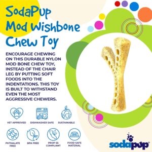 SodaPup Mod Wishbone – Durable Dog Chew Toy and Treat Dispenser Made in USA from Non-Toxic, Pet Safe, Food Safe Nylon Material for Mental Stimulation, Clean Teeth, Fresh Breath, Problem Chewing & More