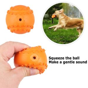 PrimePets Dog Treat Ball, 4 Pack Interactive Food Dispensing Puppy Puzzle Toy, Non-Toxic, Natural Rubber, for Tooth Cleaning, IQ Training, Chewing, Playing