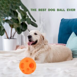 VEEBELL Dog Toy Balls, 5 Inch Treat Dispenser, Interactive Dog Toy for Food Dispensing, Chew Toys Ball for Large Medium Dogs (Orange)