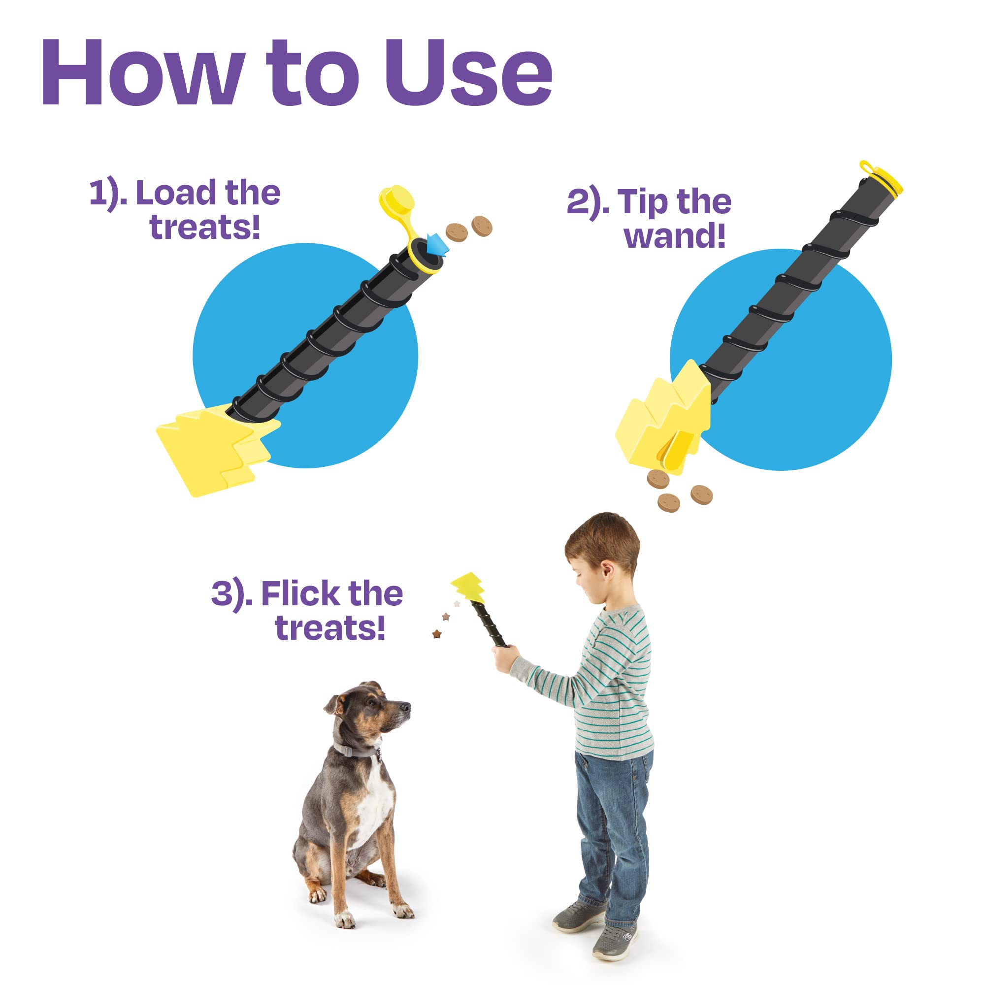 Brightkins Magic Wand Treat Dispenser: Bolt - Dog Treat Holder and Target Stick, Treat Dispenser for Dogs, Treat Dog Toys