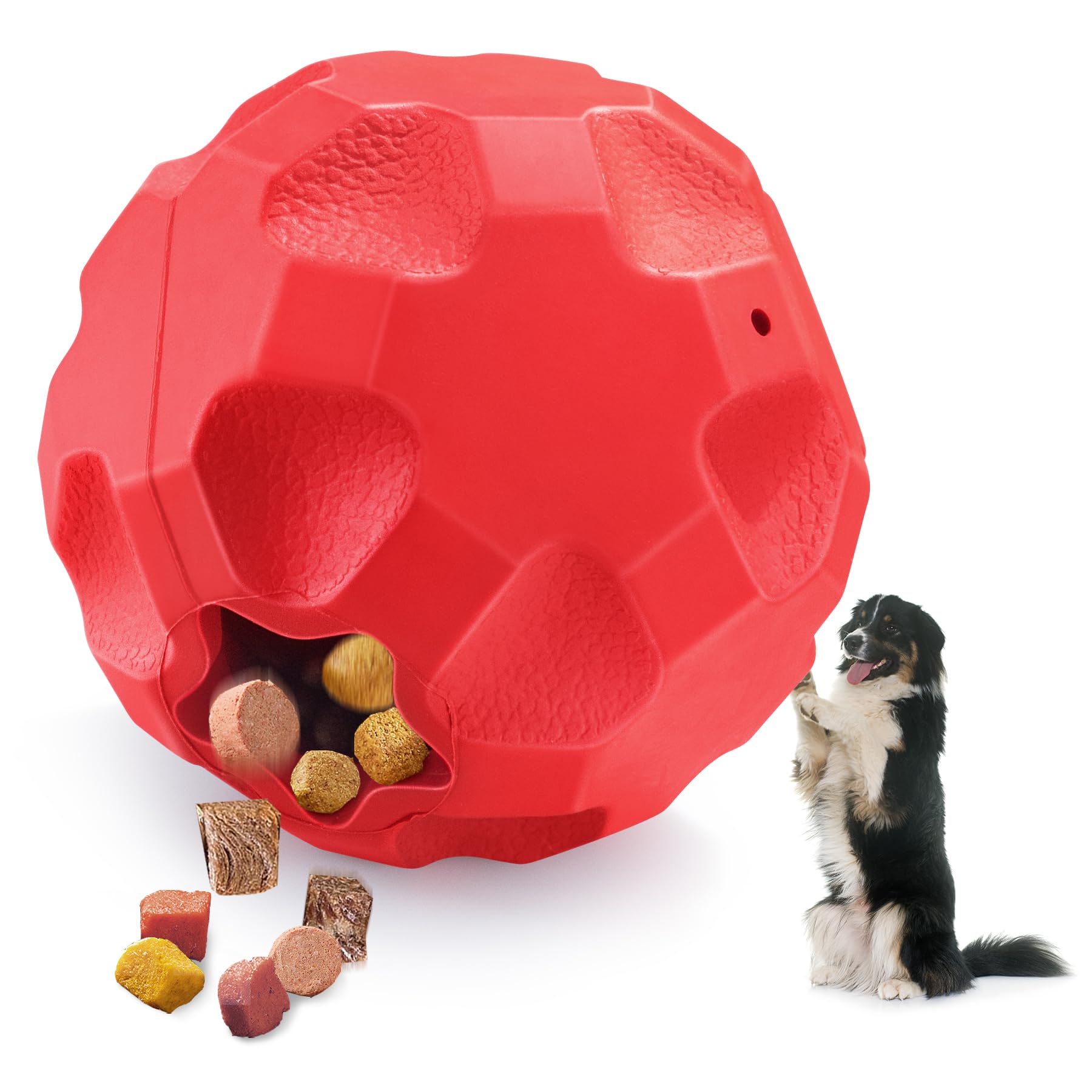 TROUSKAIG Indestructible Dog Balls Treat Dispensing Dog Toys for Aggressive Chewers Large Breed, Interactive Dog Treat Ball, Tough Dog Chew Toys for Aggressive Chewers,Rubber Food Dispensing Dog Toys