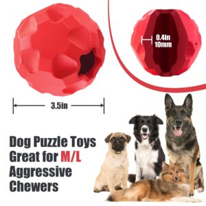 TROUSKAIG Indestructible Dog Balls Treat Dispensing Dog Toys for Aggressive Chewers Large Breed, Interactive Dog Treat Ball, Tough Dog Chew Toys for Aggressive Chewers,Rubber Food Dispensing Dog Toys