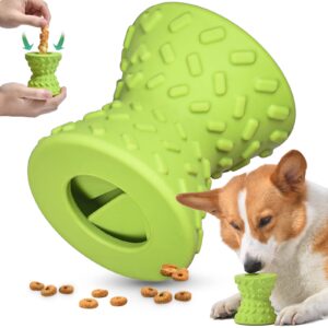 interactive treat dispensing puppy toys - dog bones for aggressive chewers super dog toys tough chew for dogs toy bone, natural rubber leaked dumbbells