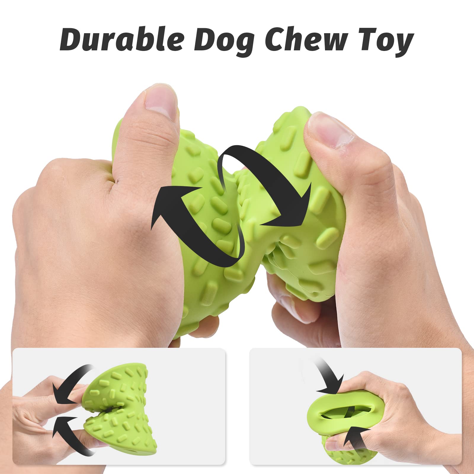 Interactive Treat Dispensing Puppy Toys - Dog Bones for Aggressive Chewers Super Dog Toys Tough Chew for Dogs Toy Bone, Natural Rubber Leaked Dumbbells