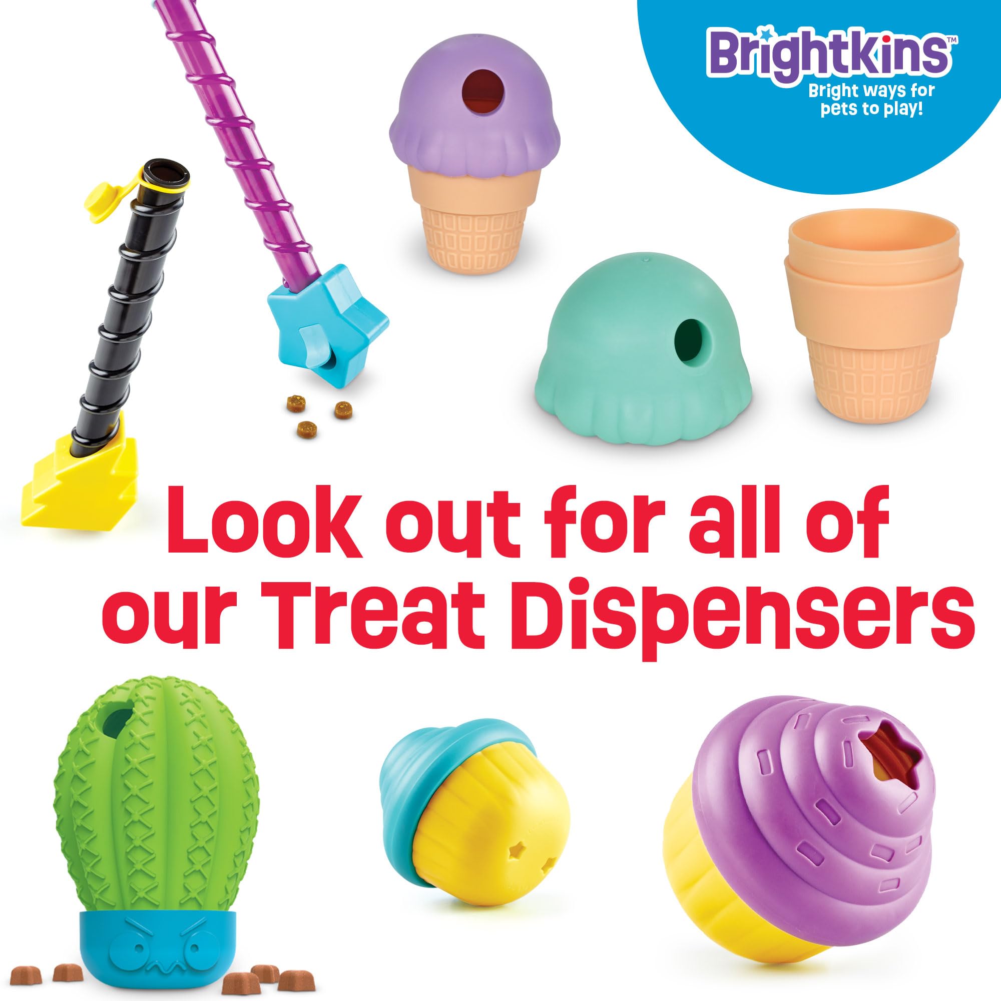 Brightkins Large Cupcake Treat Dispenser for Dogs - Interactive Dog Toys, Dog Birthday Toy for All Breeds