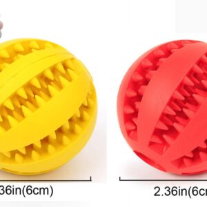 Sunglow 2 Pack Dog Toy Ball，Nontoxic Bite Resistant Teething Toys Balls for Small/Medium/Large Dog and Puppy Cat, Dog Pet Food Treat Feeder Chew Tooth Cleaning Ball Exercise Game IQ Training Ball