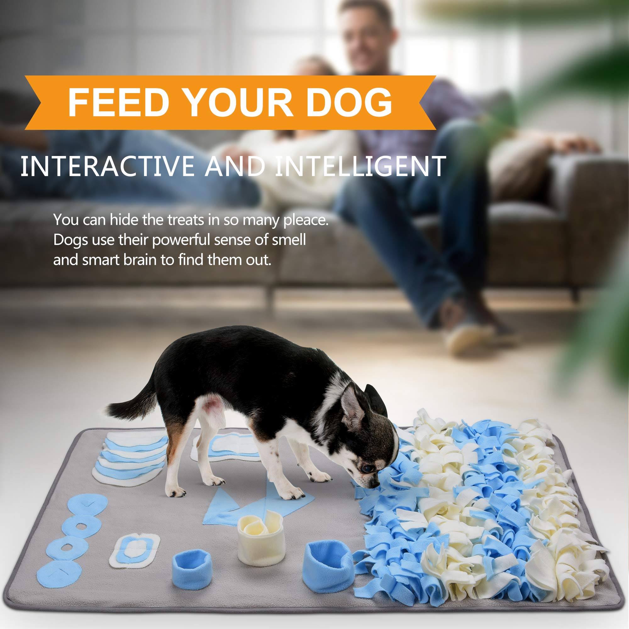 Fida Dog Snuffle Mat for Small Medium Large Breed, Puppy Treat Feeding Mat for Foraging, Training Mats Pet Activity/Toy/Play Mat, Machine Washable- Perfect for Stress Release,