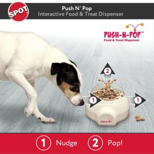 SPOT Push N’ Pop - Interactive Slow Feeding Dog Food Dispenser - Award Winning - Mental Stimulation, Entertaining, Durable Ethical Pets