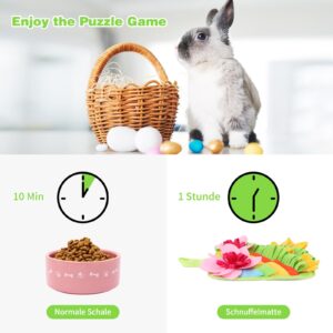 GINDOOR Rabbit Foraging Mat Interactive Bunny Feeding Mat Machine Washable Polar Fleece Small Animal Snuffle Mat Treat Dispenser for Rabbit Guinea Pigs Ferret