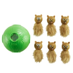 outward hound nina ottosson dog snuffle n' treat ball interactive treat ball dog puzzle dog enrichment dog toy, level 2 intermediate, green, large