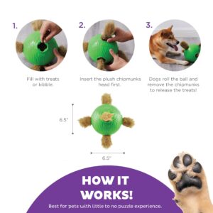 Outward Hound Nina Ottosson Dog Snuffle N' Treat Ball Interactive Treat Ball Dog Puzzle Dog Enrichment Dog Toy, Level 2 Intermediate, Green, Large