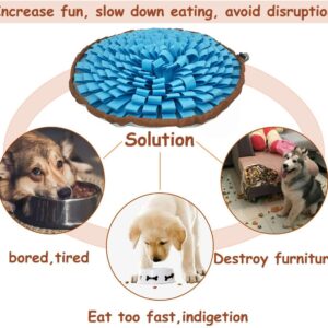 NEECONG Dog Snuffle-Mat Slow-Feeder-Bowl - Simulating Grassland for Boredom, Encourages Natural Foraging Skills for Pet, Treat Indoor Outdoor Stress Relief（Blue）