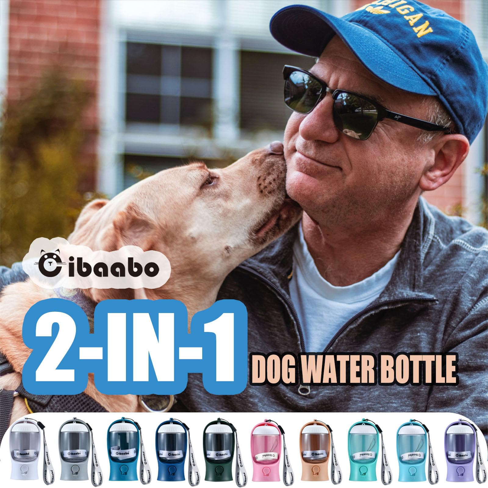 Cibaabo Dog Water Bottle with Food Container, Travel Puppy Water Bowl, Portable Pet Dispenser, Dog Stuff Accessories Items, Puppy Essentials Necessities for Yorkie Chihuahua Cat Walking and Hiking