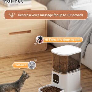 Automatic Cat Feeders with APP Control - 2.4G WiFi Food Dispenser, 6L Automatic Pet Feeder with Voice Recorder, Food Treat Dispenser for Cat & Dog