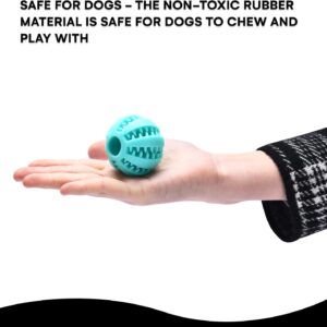 Interactive Dog Chew Toy Ball - Bite-Resistant Dog Treat Ball Dispenser Feeder - Ideal as Dog Puzzle Toys for Dog Boredom, Puppy Teething & Mind Stimulating Training Exercise (Color May Vary)