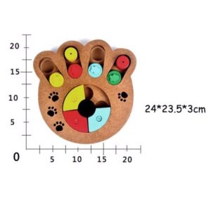 Interactive Dog Puppy Treat Slow Feeder Bowl Paw Shaped Dog Food Dispenser Fun IQ Training Educational Game Slow Feed Bowl Food Dispensing Plate Dish Puzzle Toys for Small Medium Large Dogs Cats