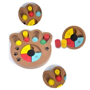 Interactive Dog Puppy Treat Slow Feeder Bowl Paw Shaped Dog Food Dispenser Fun IQ Training Educational Game Slow Feed Bowl Food Dispensing Plate Dish Puzzle Toys for Small Medium Large Dogs Cats