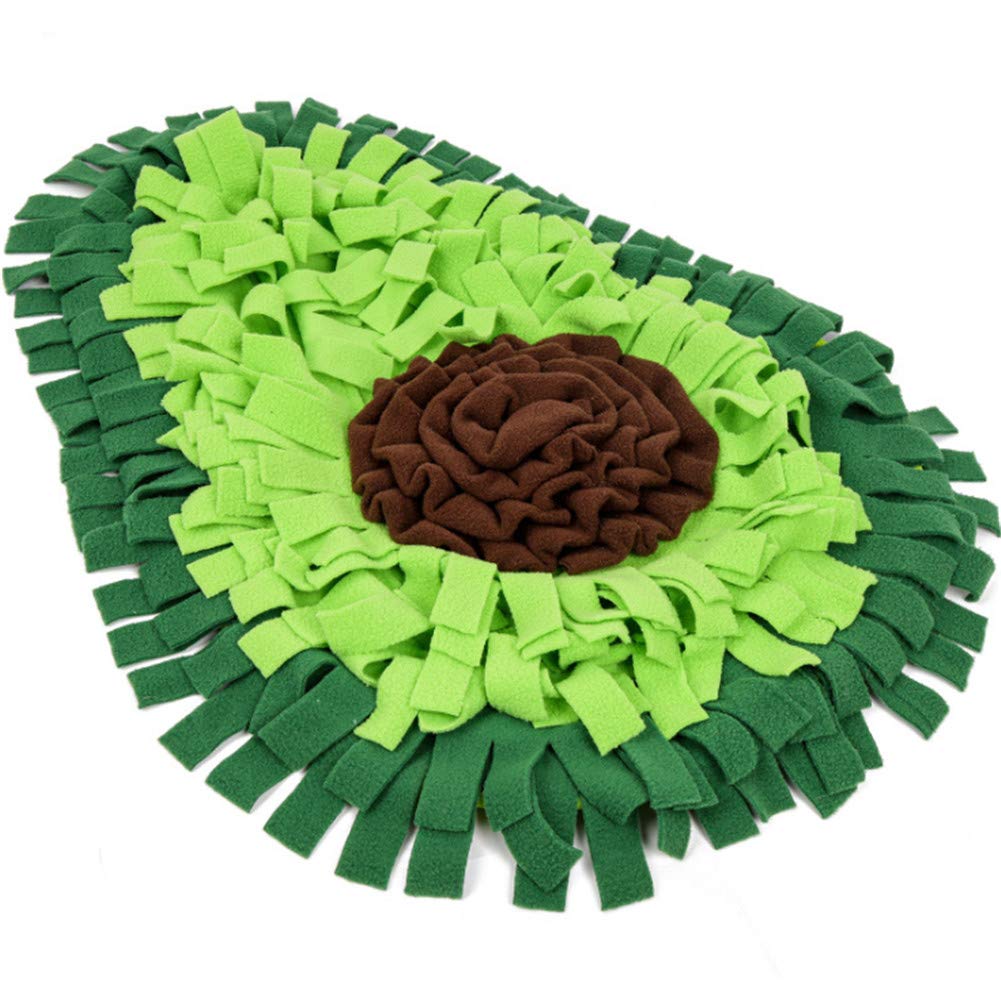 Dog Snuffle Blanket Pet Interactive Mat Nosework Feeding Mat Treat Dispenser Natural Foraging Toys for Small Large Dogs Cats Rabbits (Avocado)