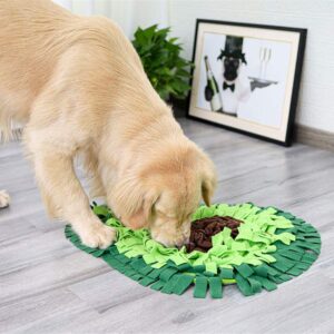 Dog Snuffle Blanket Pet Interactive Mat Nosework Feeding Mat Treat Dispenser Natural Foraging Toys for Small Large Dogs Cats Rabbits (Avocado)