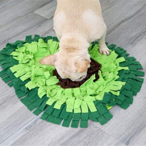 Dog Snuffle Blanket Pet Interactive Mat Nosework Feeding Mat Treat Dispenser Natural Foraging Toys for Small Large Dogs Cats Rabbits (Avocado)