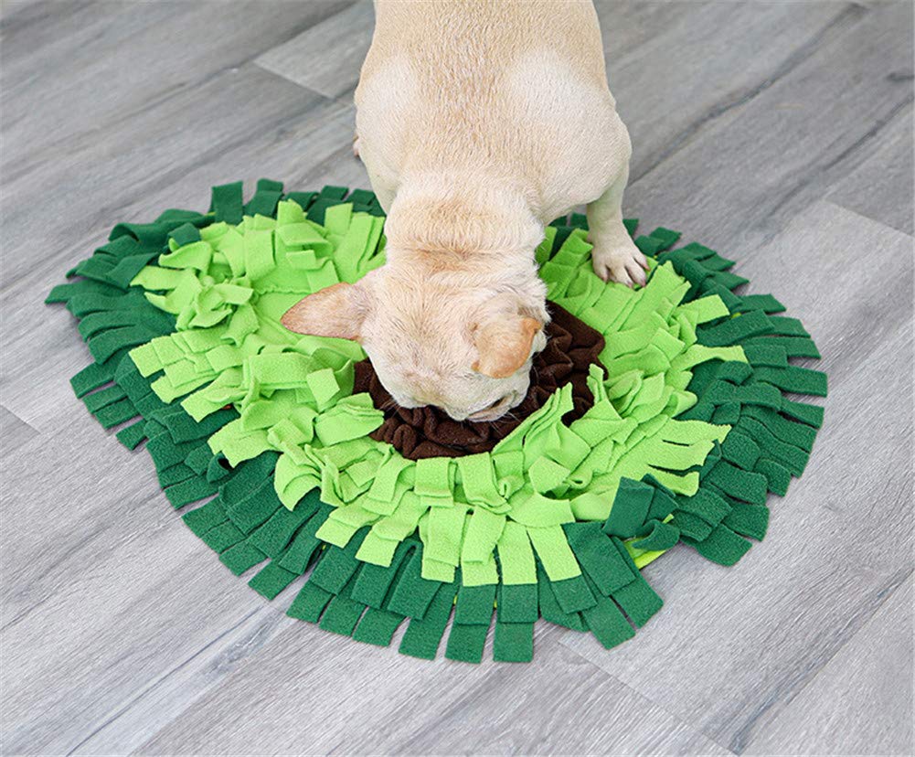 Dog Snuffle Blanket Pet Interactive Mat Nosework Feeding Mat Treat Dispenser Natural Foraging Toys for Small Large Dogs Cats Rabbits (Avocado)