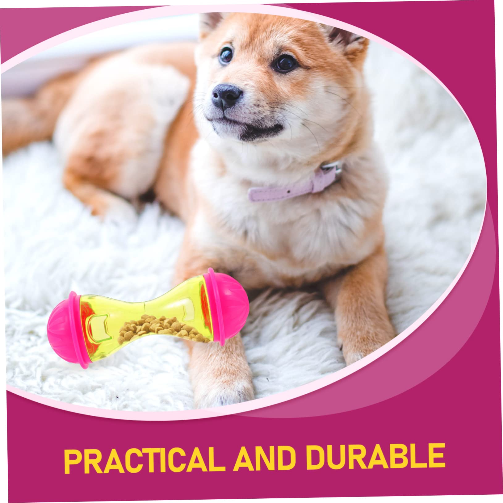 BUGUUYO Dog Food Leaker Auto Cat Toy Slow Feeder Dog Ball Treat Dog Entertainment Toys Cat and Dog Toys Bearded Dragon Toys Developmental Toys Dog Food Leakage Toy Brain Toy Pet Puppy Abs