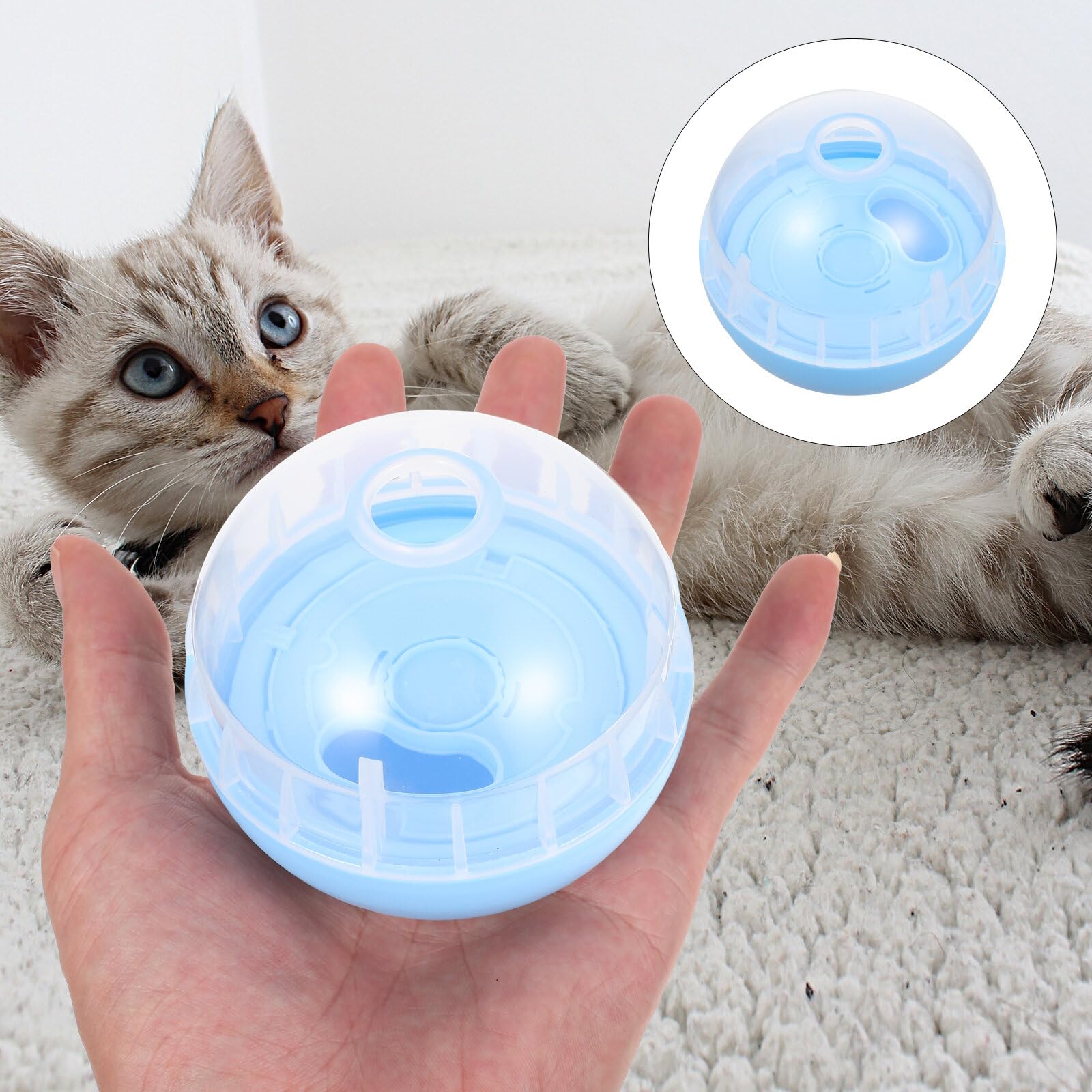 Yustery Indoor Cat Interactive Toy Dog Treat Dispensing Toy Pet Slow Feeding Ball