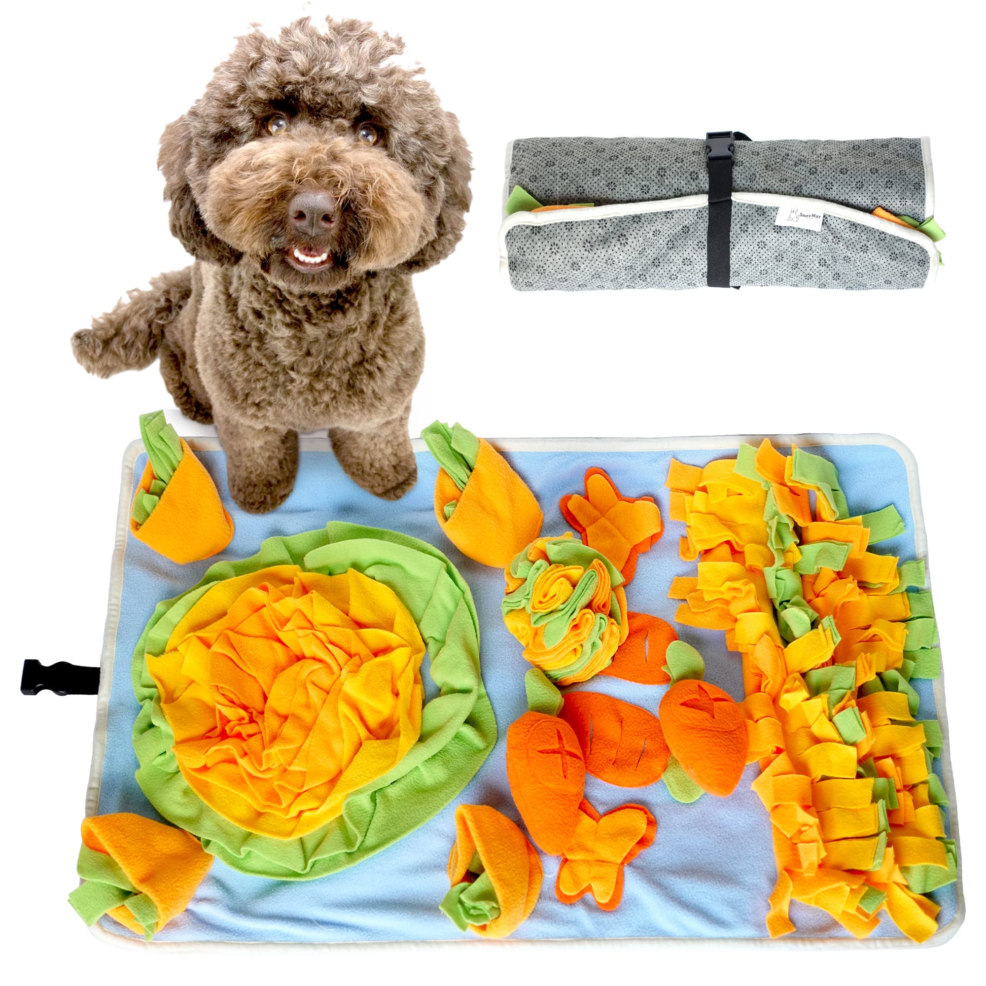 Dog Snuffle Mat, Sniff Mat, Interactive Game for Large, Medium, and Small Dogs, Treat Dispenser Indoor Outdoor Stress Relief, Enrichment Toys