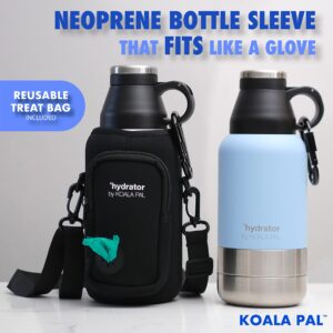 KOALA PAL 32oz Dog Water Bottle with Neoprene Bottle Carrier, Insulated Dog Travel Bottle, Portable Food and Water Bowl Dispenser For Dogs, Stainless Steel Pet Water Bottle Dispenser, Ultra Travel Kit