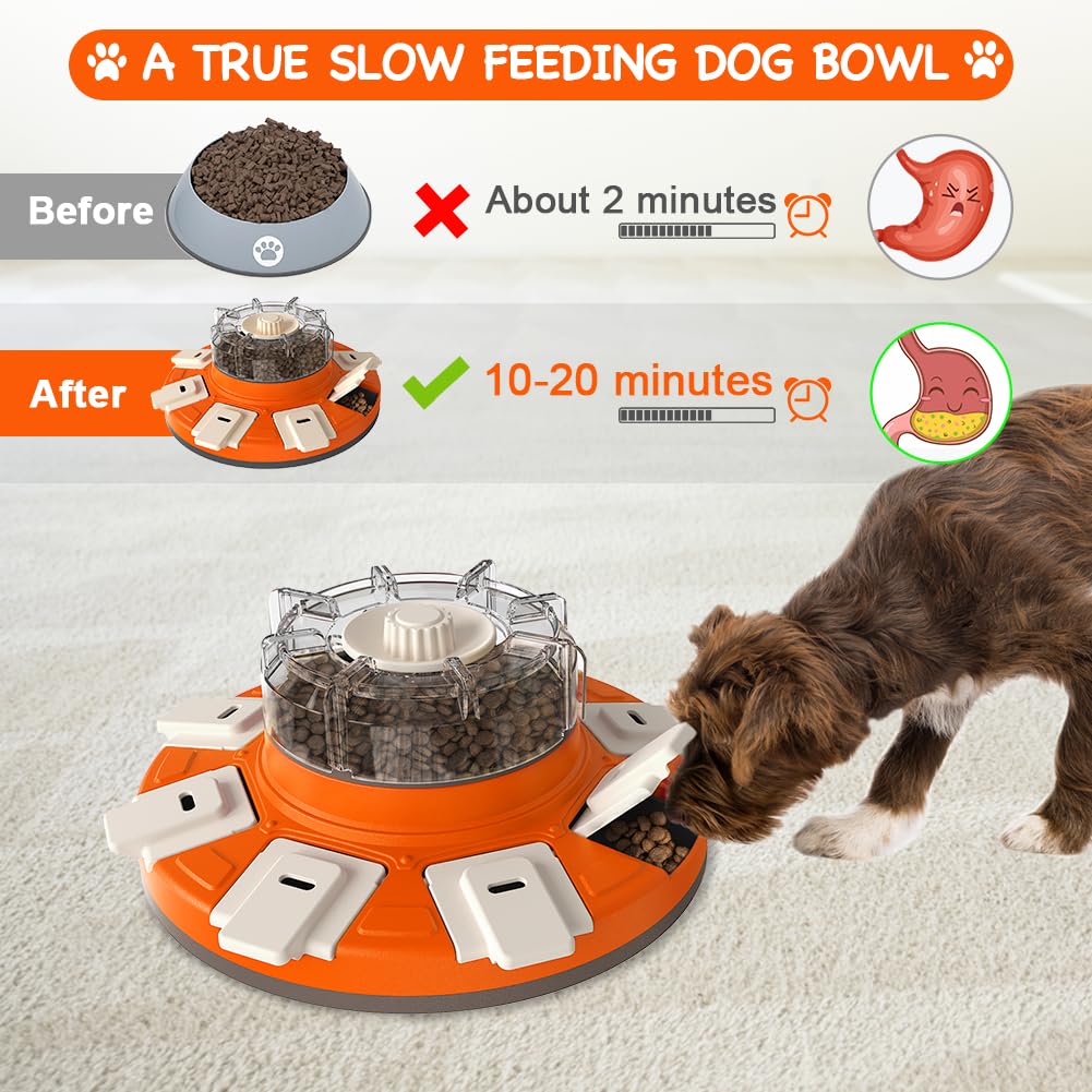 Mankoda Dog Puzzle Toys, Slow Feeder Dog Bowls, Interactive Dog Toys for Boredom Buster and Mental Stimulation, Rotating Non-Slip Dog Food Dispenser for Small Dogs, Large Dogs and Puppy