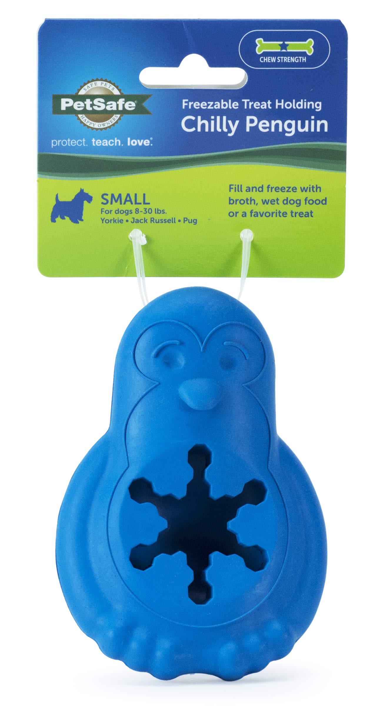 PetSafe Chilly Penguin - Freezable Dog Toy for Small Dogs - Fill and Freeze - Frozen Dog Toy to Fill With Treats - French Vanilla Scented - Interactive Pet Puzzle for Boredom/Separation Anxiety, Small