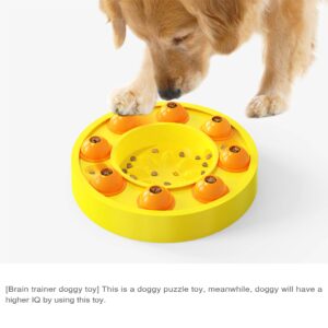 Dog Puzzle Toy Dog Treat Puzzle Interactive Dog Puzzle Toys for Smart Dogs Feeding Dispenser Slow Food Feeder Slow Feeder Dog Bowls (Yellow)